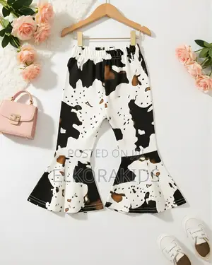 Cute Cow Girl Flare Leggings for Baby Girl