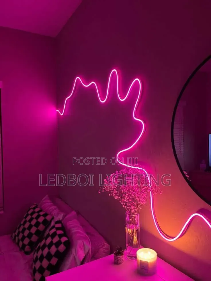 Pink Neon Light (Self Wall Design)