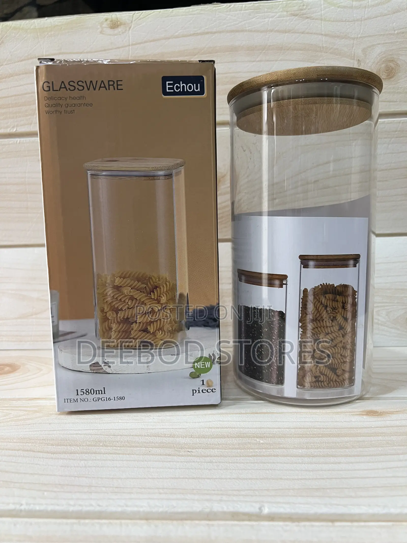 Echou Branded Glass Storage Jar
