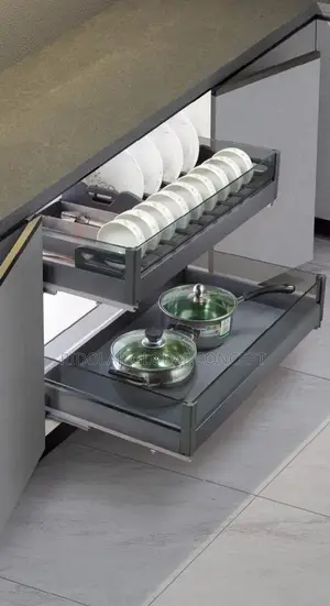 Built-in Glass Drawer Plate Rack 90cm