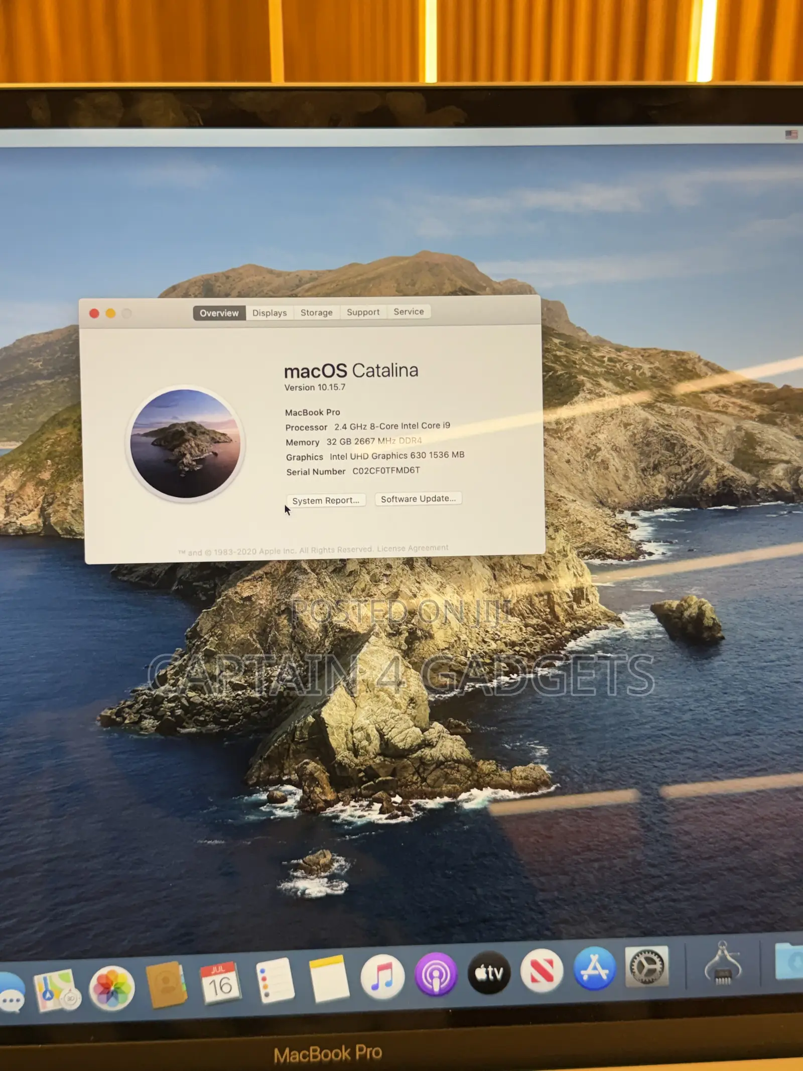 Laptop Apple MacBook Pro 2019 32GB Intel Core i9 SSD 2T