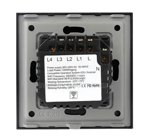 Tuya Zigbee Touch Smart 4 Gang Switch White Color
