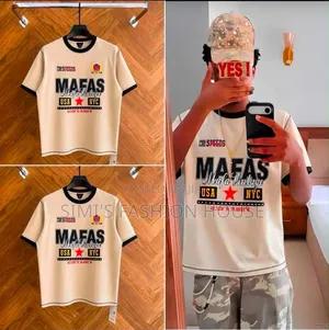 Mafas Vintage USA NYC Graphic Tee- Brown Cream