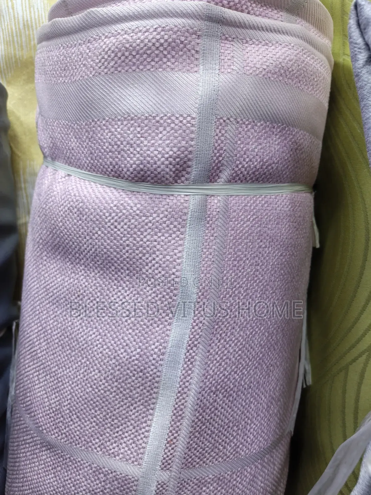 Premium Turkish Curtain – Blush Pink Textured Design