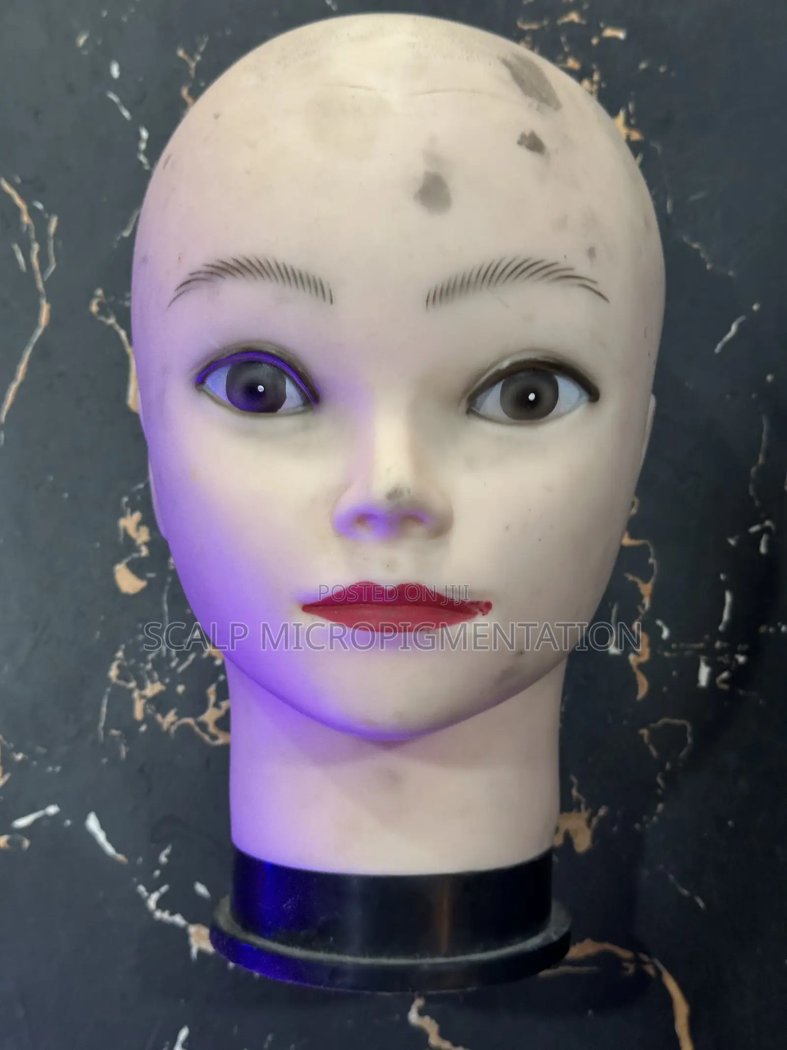 Flesh Plastic Female Head Display Mannequin
