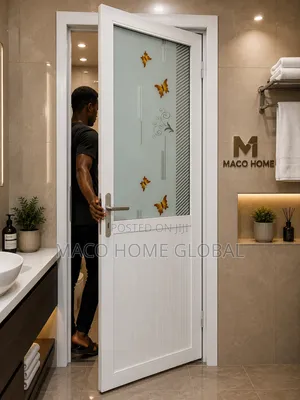 Aluminum Tampard Half Glass Toilet and Bathroom Door