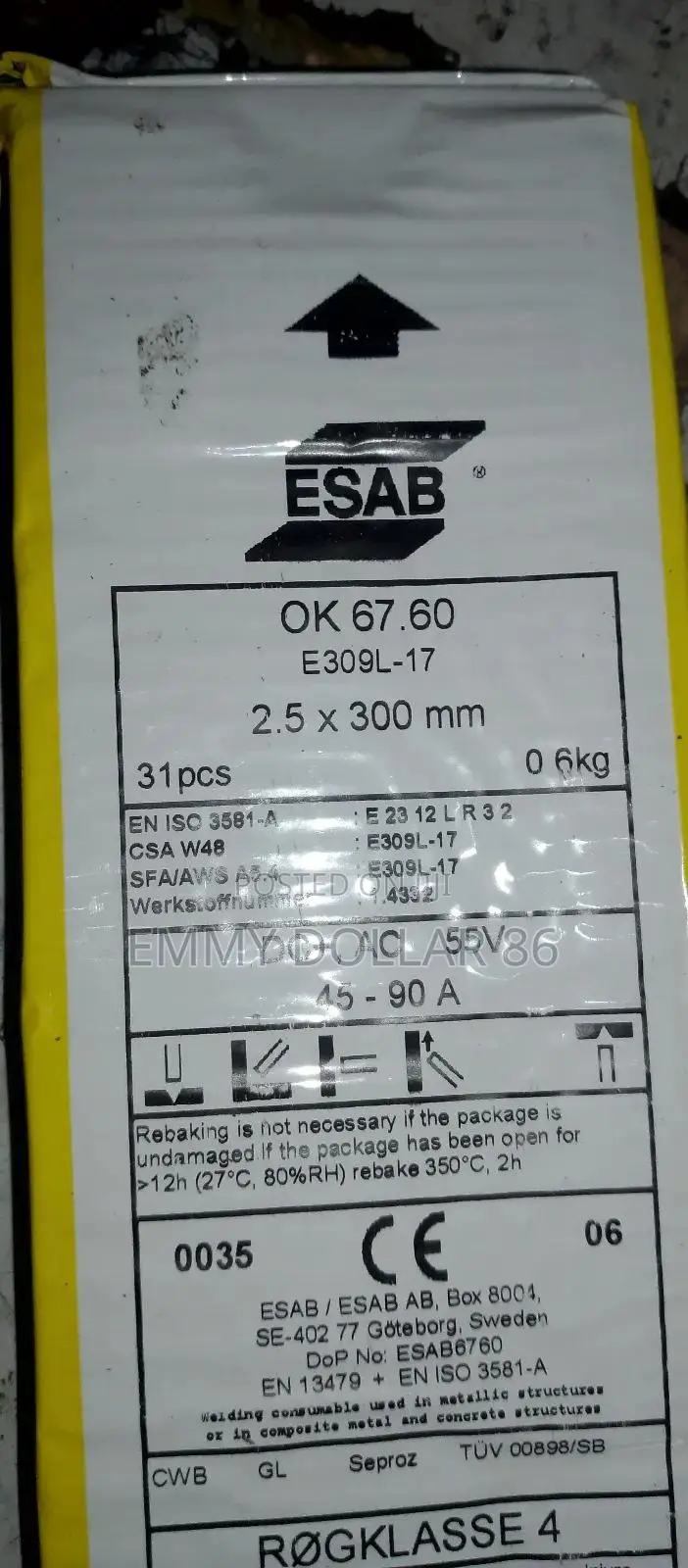 Esab Stainless Steel Electrode Available in All Sizes