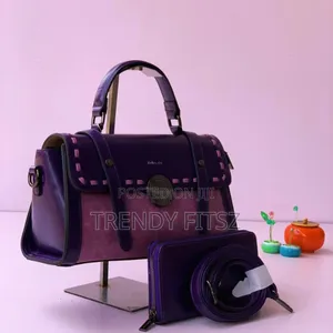 3-in-1 Vintage Luxury Handbag/ Bag + Wallet + Strap | Black, Purple