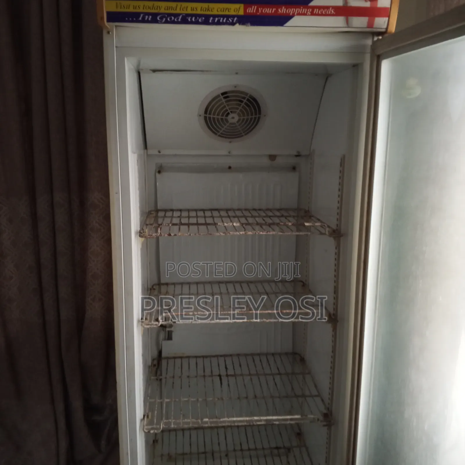 A Long Standing Glass Fridge