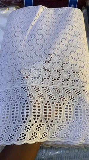 Luxury White Dry Lace Fabric for Asoebi, Diaspora Wedding Party Wear