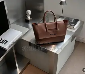 Customizable Premium Leather Tote Bag | Name Business Logo Printing
