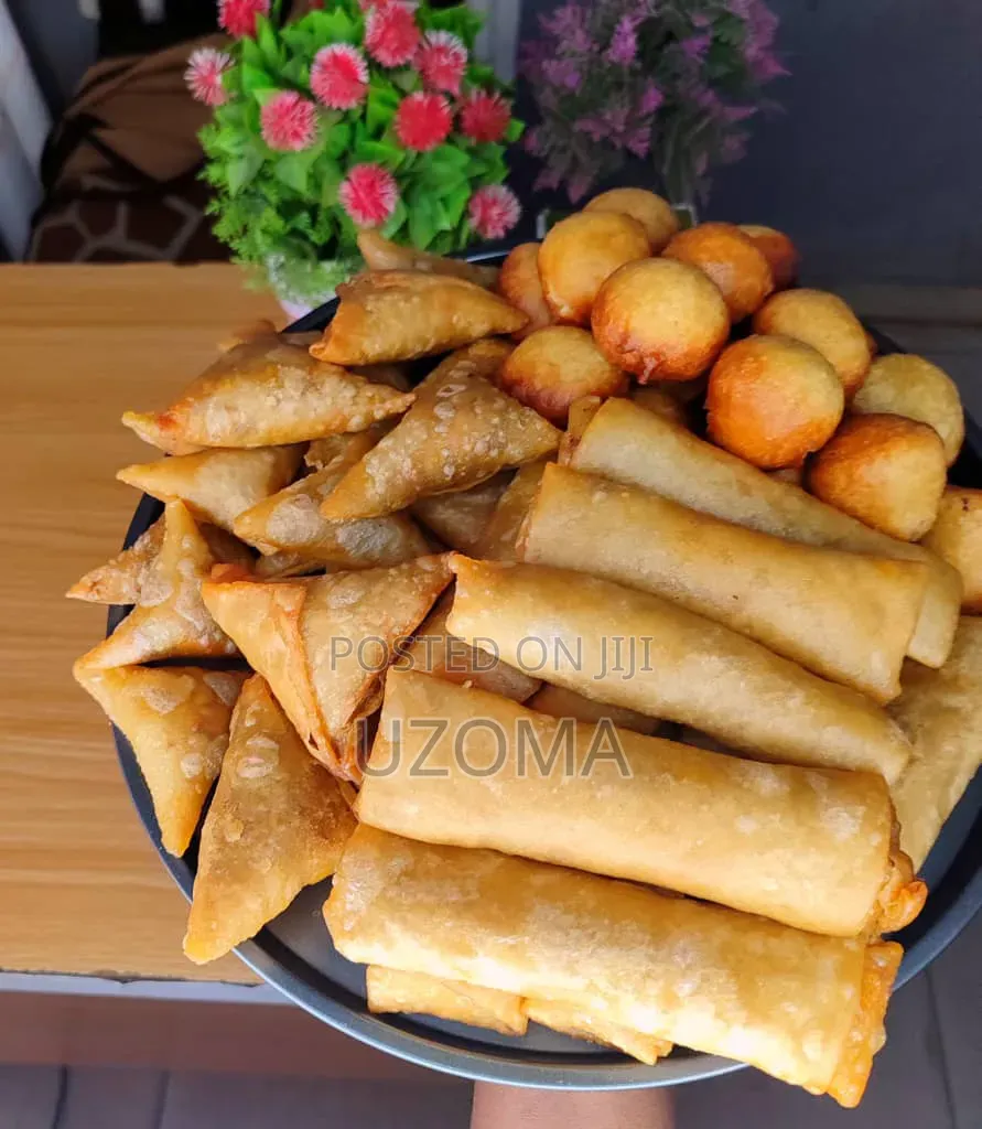 Fresh Small Chops Pack - 20pcs | Spring Rolls, Samosa Puff Puff