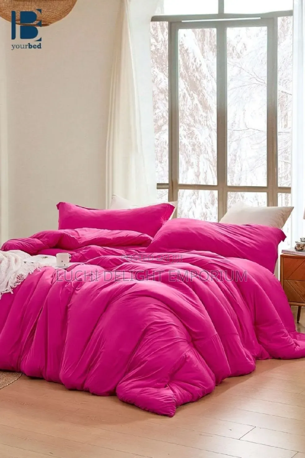 Hot Pink Grey Luxury Duvet Set