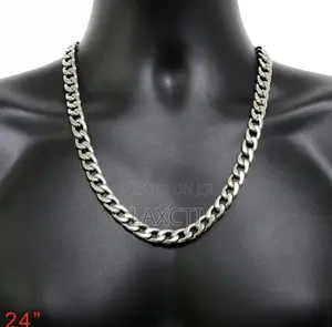 Silver Cuban Link Stainless Steel Chain / Necklace