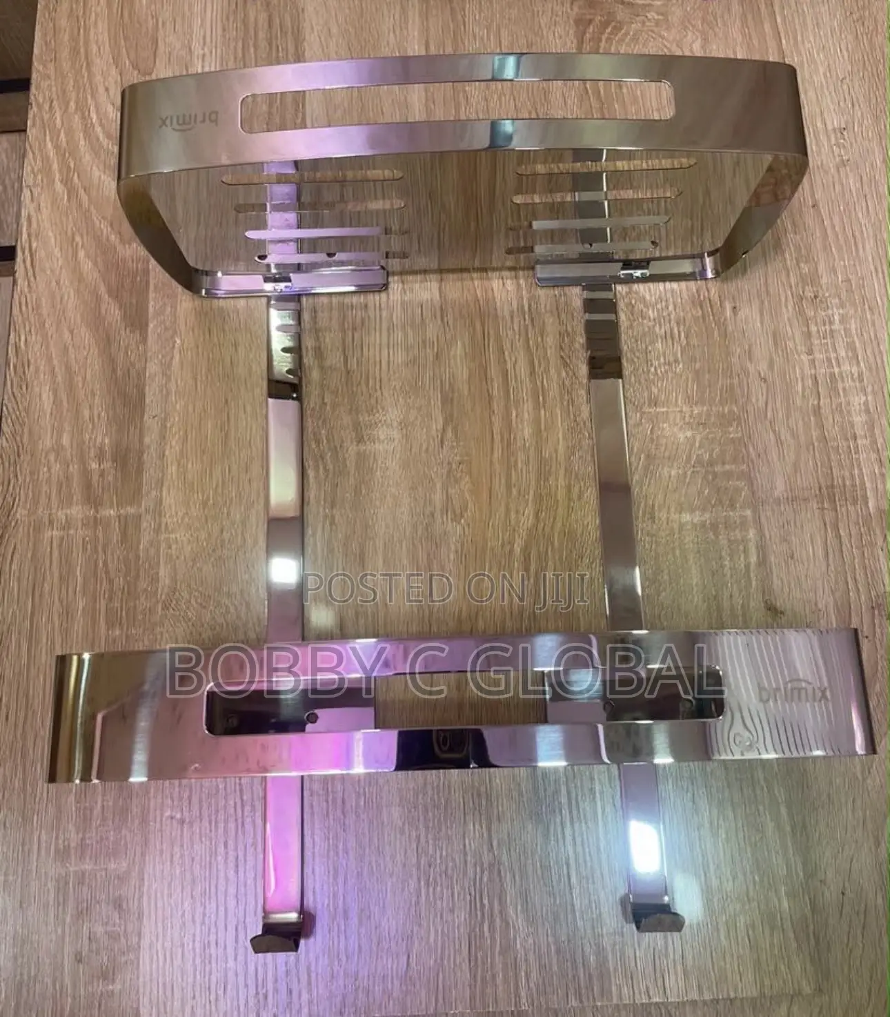 2-Tier Bathroom Shelf With Towel Hooks
