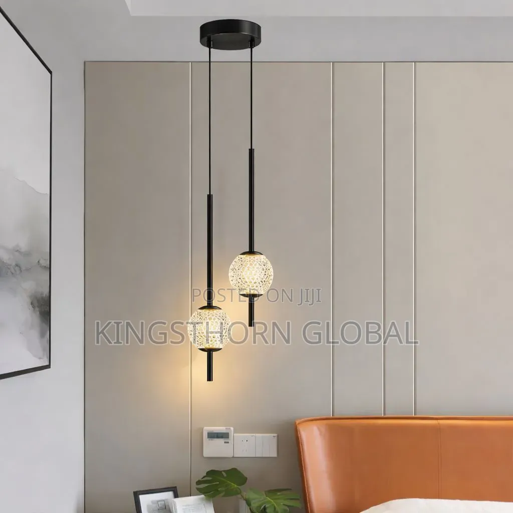 Modern 2-Light Globe Pendant Chandelier