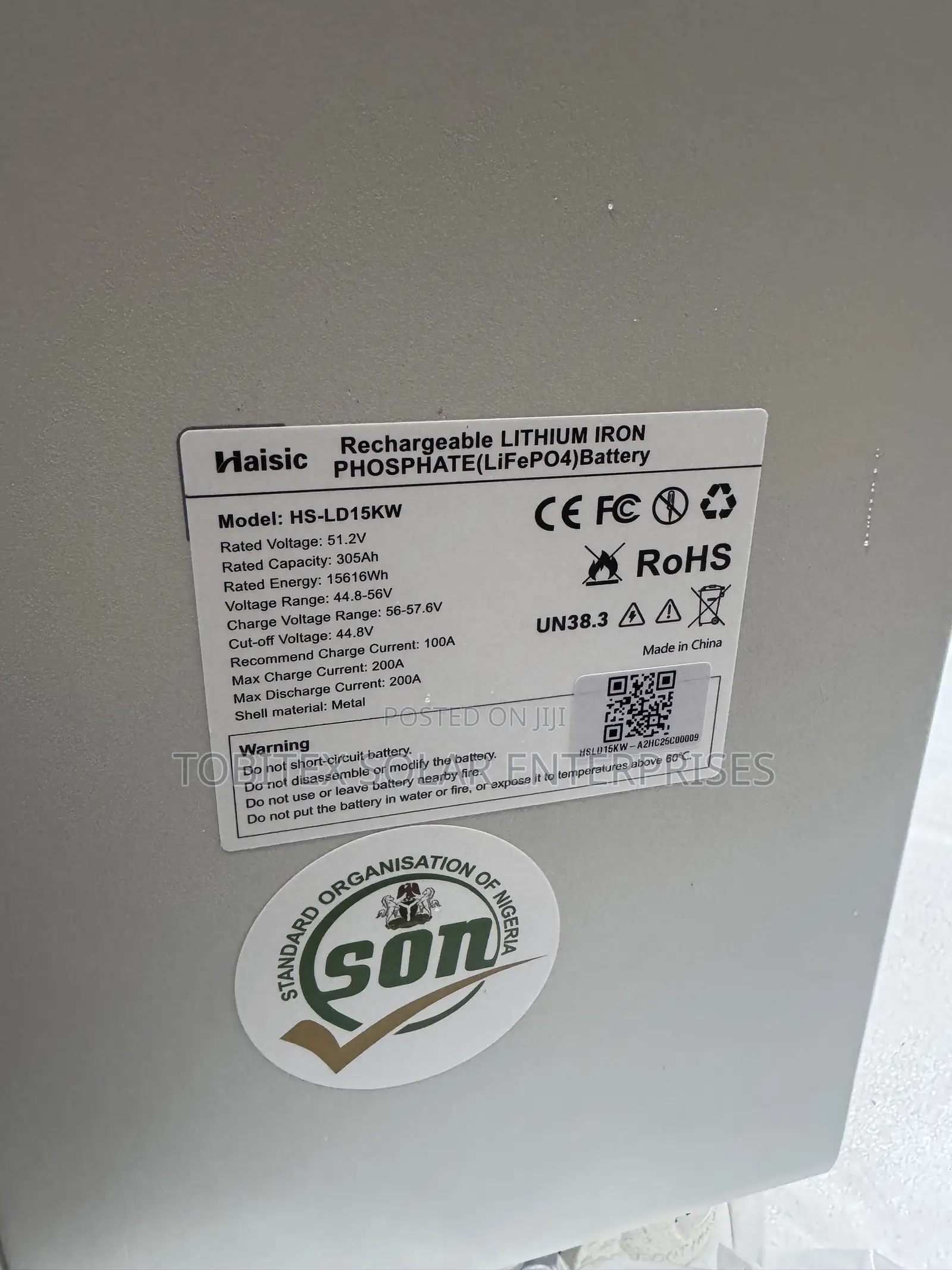 15kwh Haisic Lithium Ion Battery