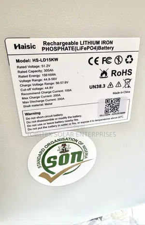 15kwh Haisic Lithium Battery 51.2vols