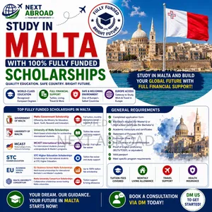 Study in Malta With 100% Fully Funded Scholarships