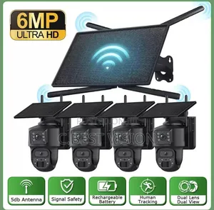 4set of Dual Lens PTZ Wifi Solar Camera With 4G Solar Router Network