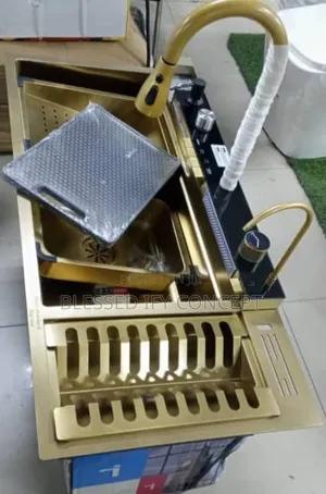 Luxurious Digital Industrial Piano Kitchen Sink,Black & Gold Color