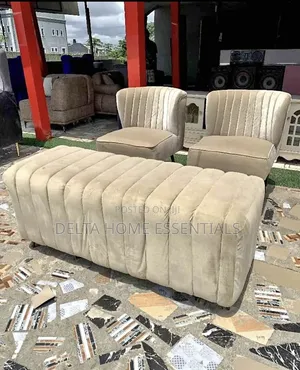 Elegant Velvet Lounge Set (Long Ottoman Bench Two Armchairs)