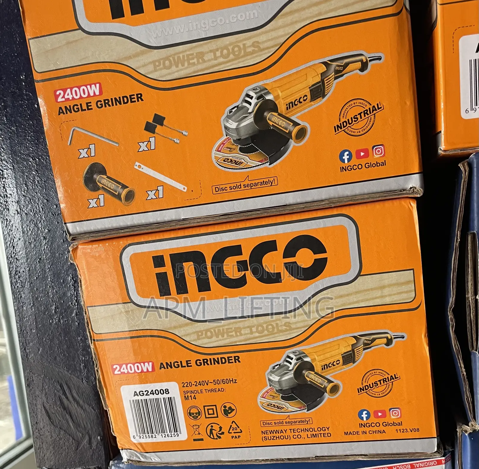 9” Ingco Power Tools 2400Watts Angle Grinder