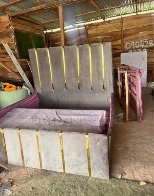Luxury 6by6 Upholstered Bedframe With Gold Trim (Giveaway Price!)