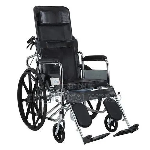 Executive Reclining Commode Wheelchair With High Backrest