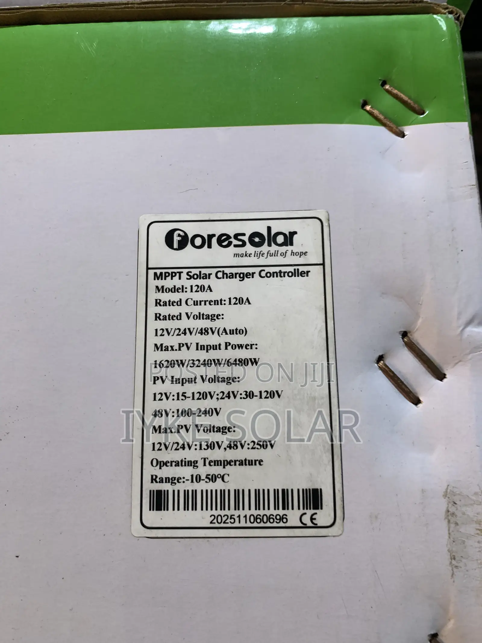 120ams 12v/24v/48v Foresolar Charge Controller