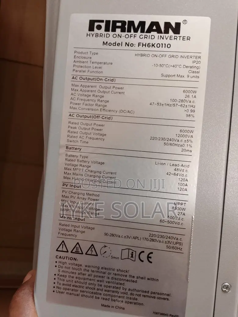 6kva Firman Hybrid Inverter