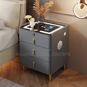 Smart Bedside Table With Combination Lock, Wireless Charging