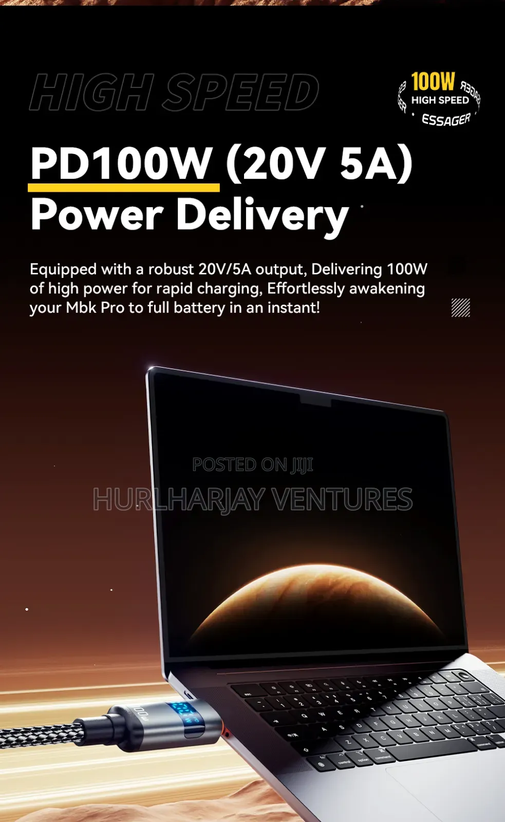 100w Digital Display Power Cable