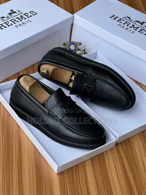 Hermes Men's Formal Leather Loafers