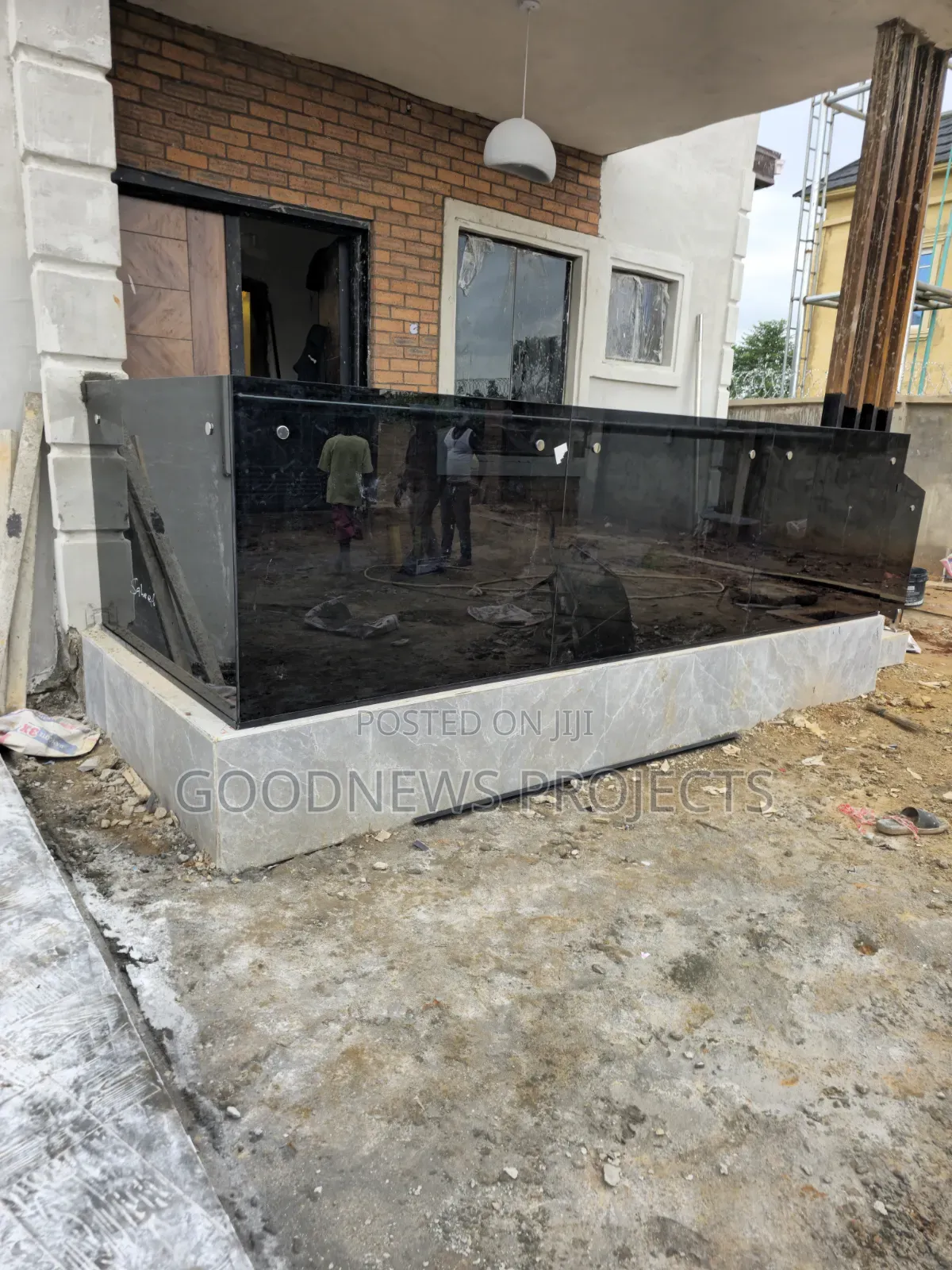Frameless Balcony Black Glass Handrail