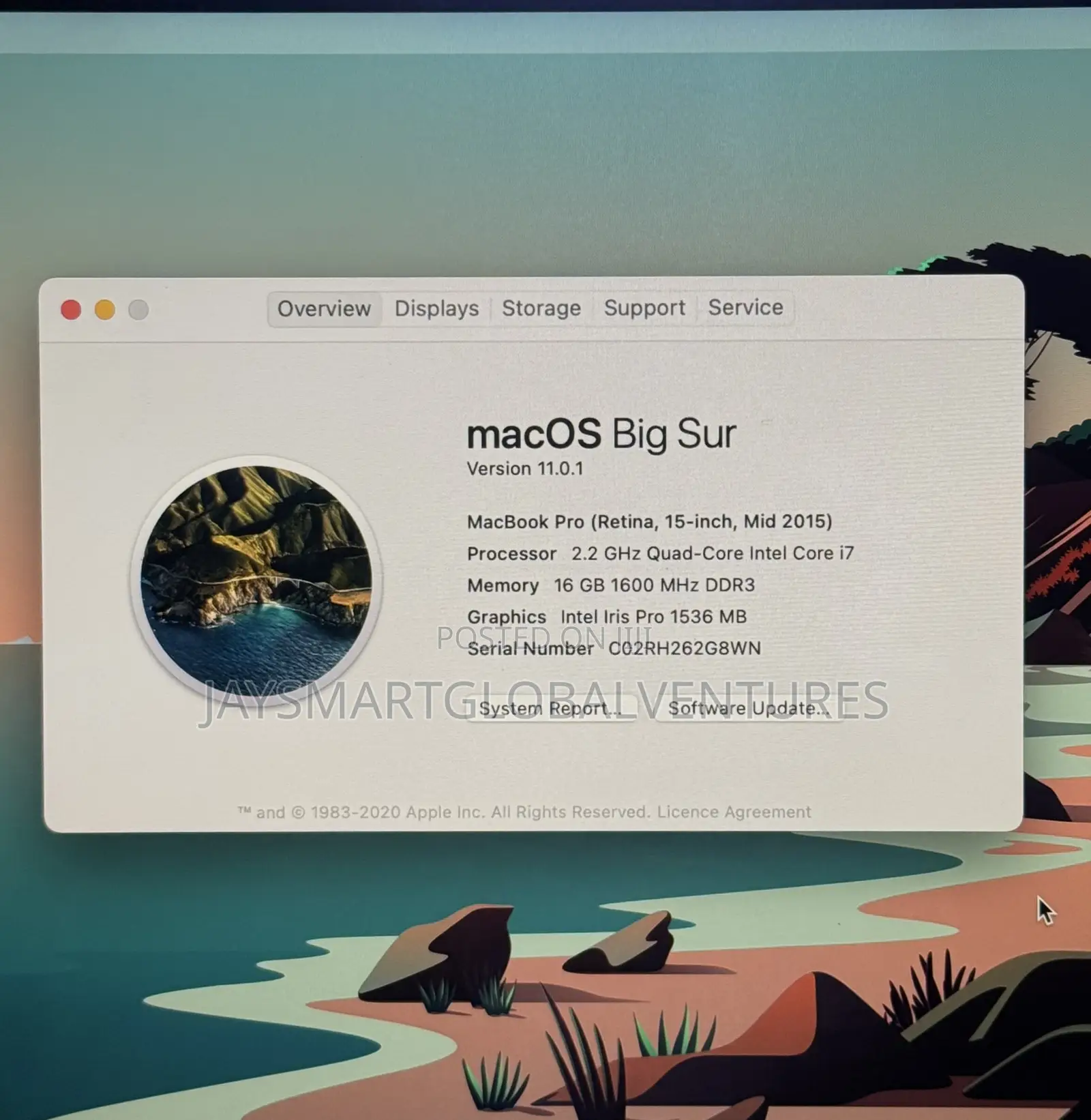 Laptop Apple MacBook Pro 2015 16GB Intel Core i7 SSD 256GB
