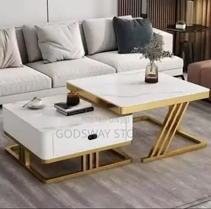 Luxury White Centre Table With Drawer