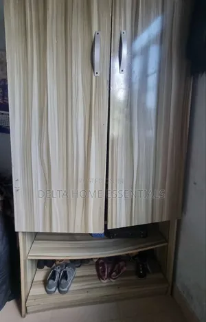 Cheap 2-Door Wooden Wardrobe With Built-in Shoe Rack (Urgent Sale)