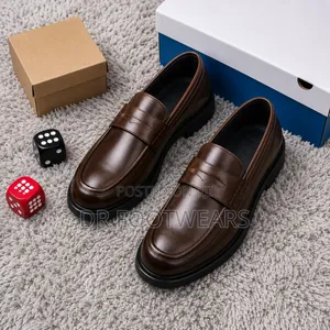 Men's Premium Leather Penny Loafers – Classic Slip-on Formal Shoes