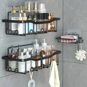 5-Piece Wall Mounted Bathroom Shelf Shower Organizer Rack (No-Drill)