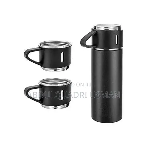 Vacuum Flask Set 500ML +Extra 2Cups Black