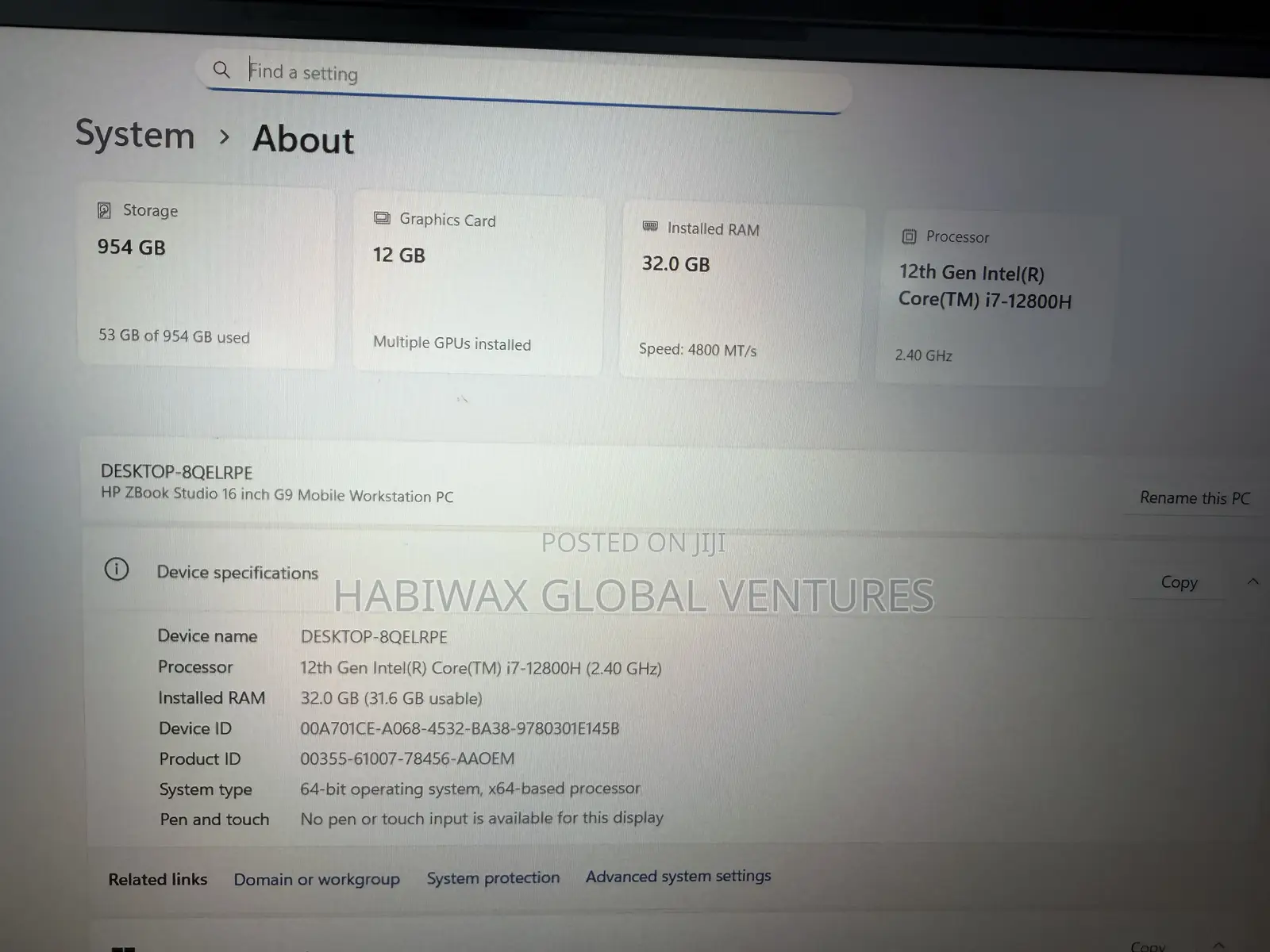 Laptop HP ZBook Studio 32GB Intel Core i7 SSD 1T