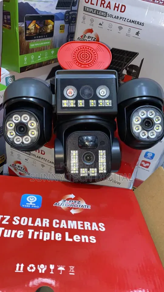 4g V380 4lens PTZ Solar Camera