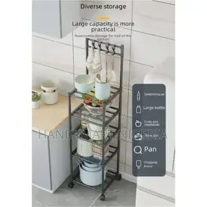 Heavy-Duty 5-Tier Multipurpose Kitchen Storage Rack With Hooks 10% OFF