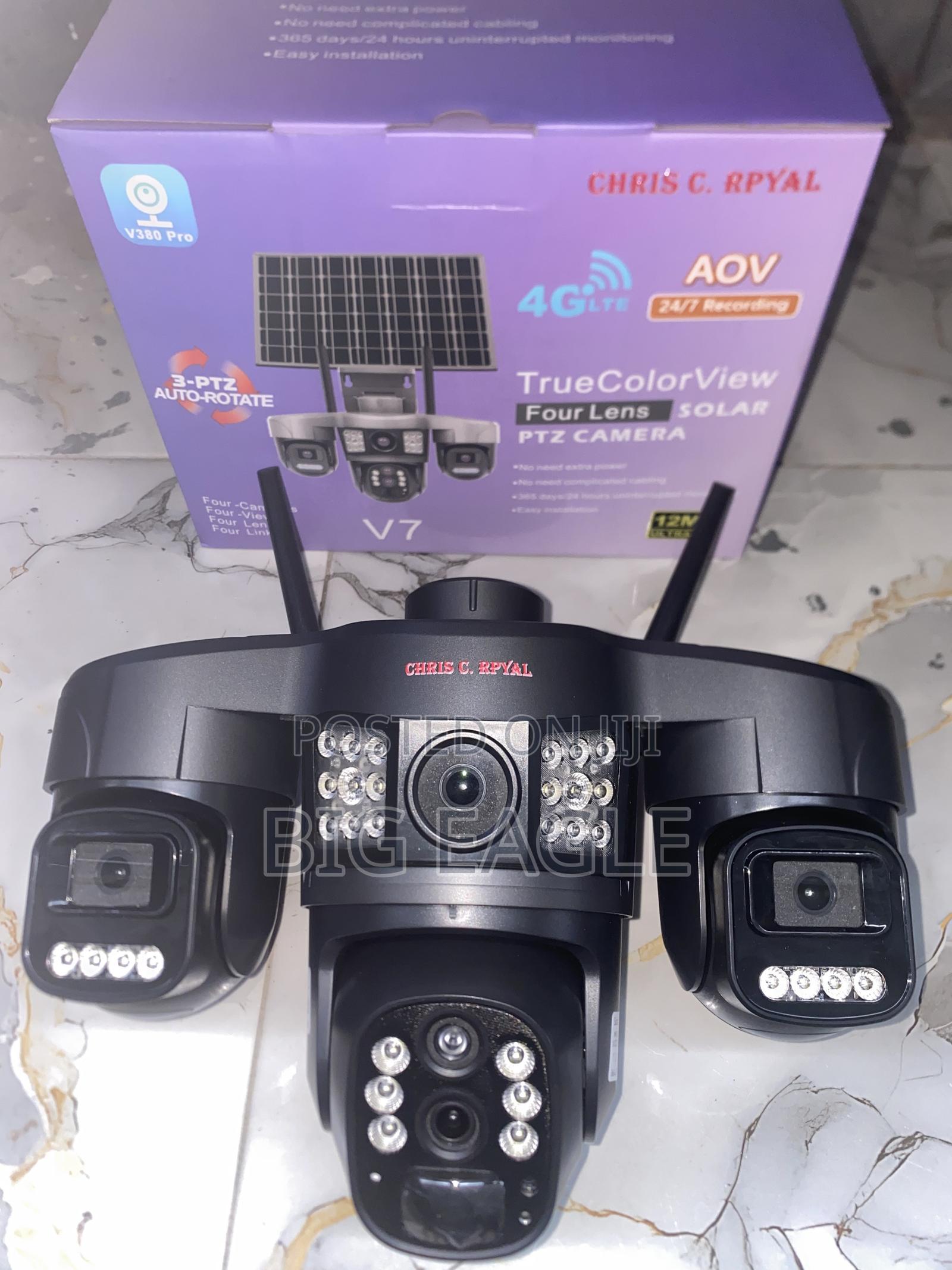 AOV 4 Lens 4G Solar CCTV Camera With Motion Detection, SIM Card