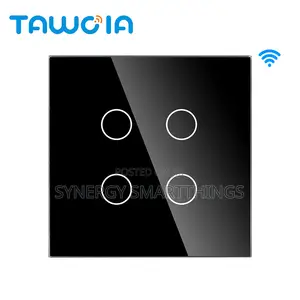 Tuya Wifi Smart 4 Gang Touch Switch Black Color