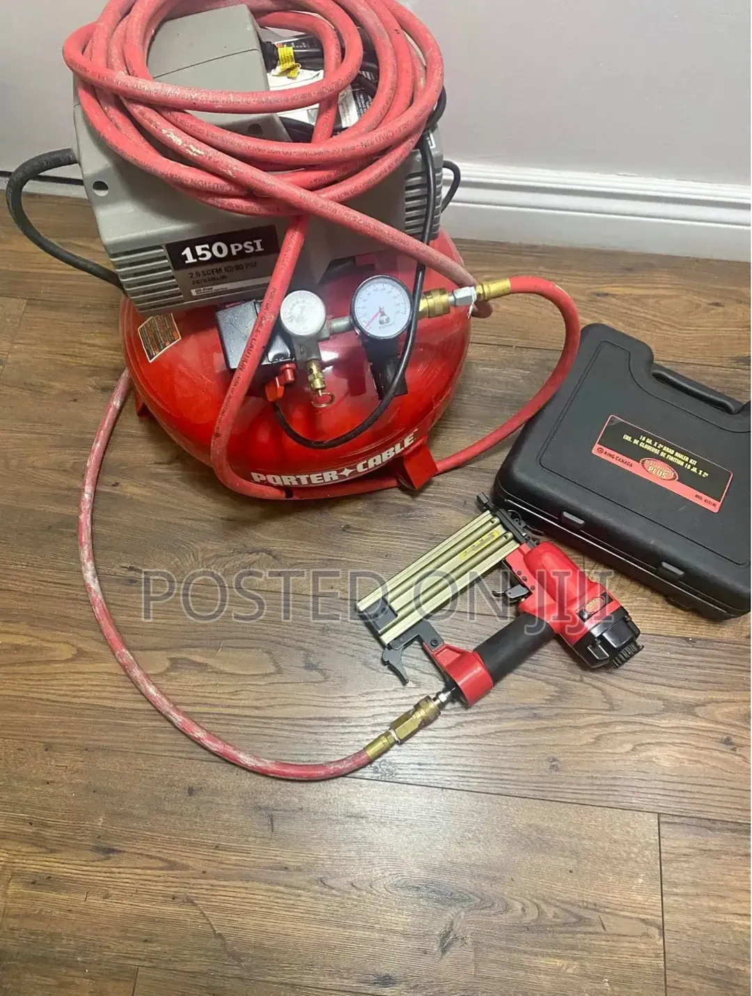 Porter-Cable 150 PSI Air Compressor With King Canada Brad Nailer