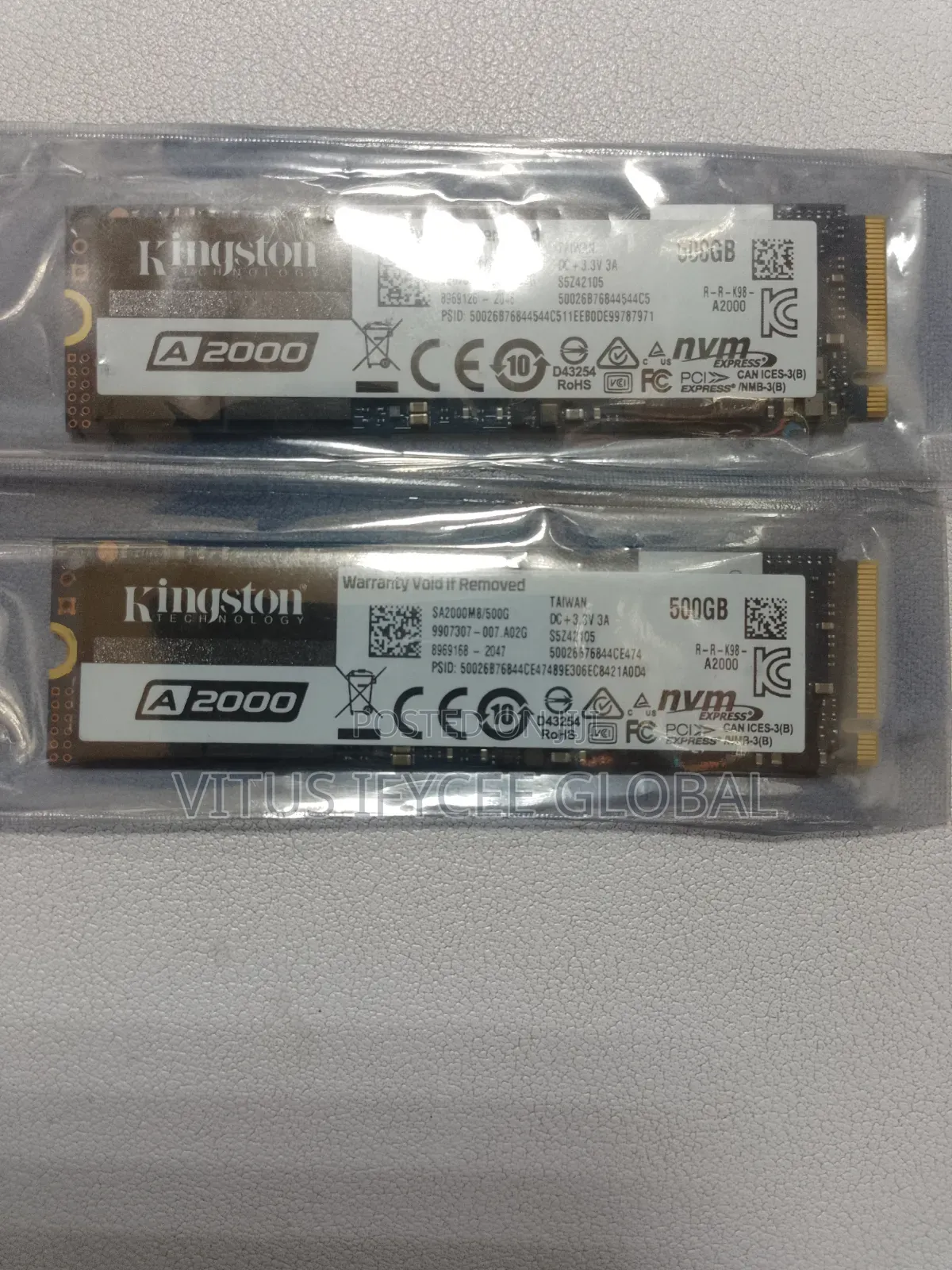 Kingston A2000 M.2 MVMe 500gb