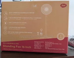Itel 16 Inches Solar Rechargeable Fan With Remote, Solar Panel