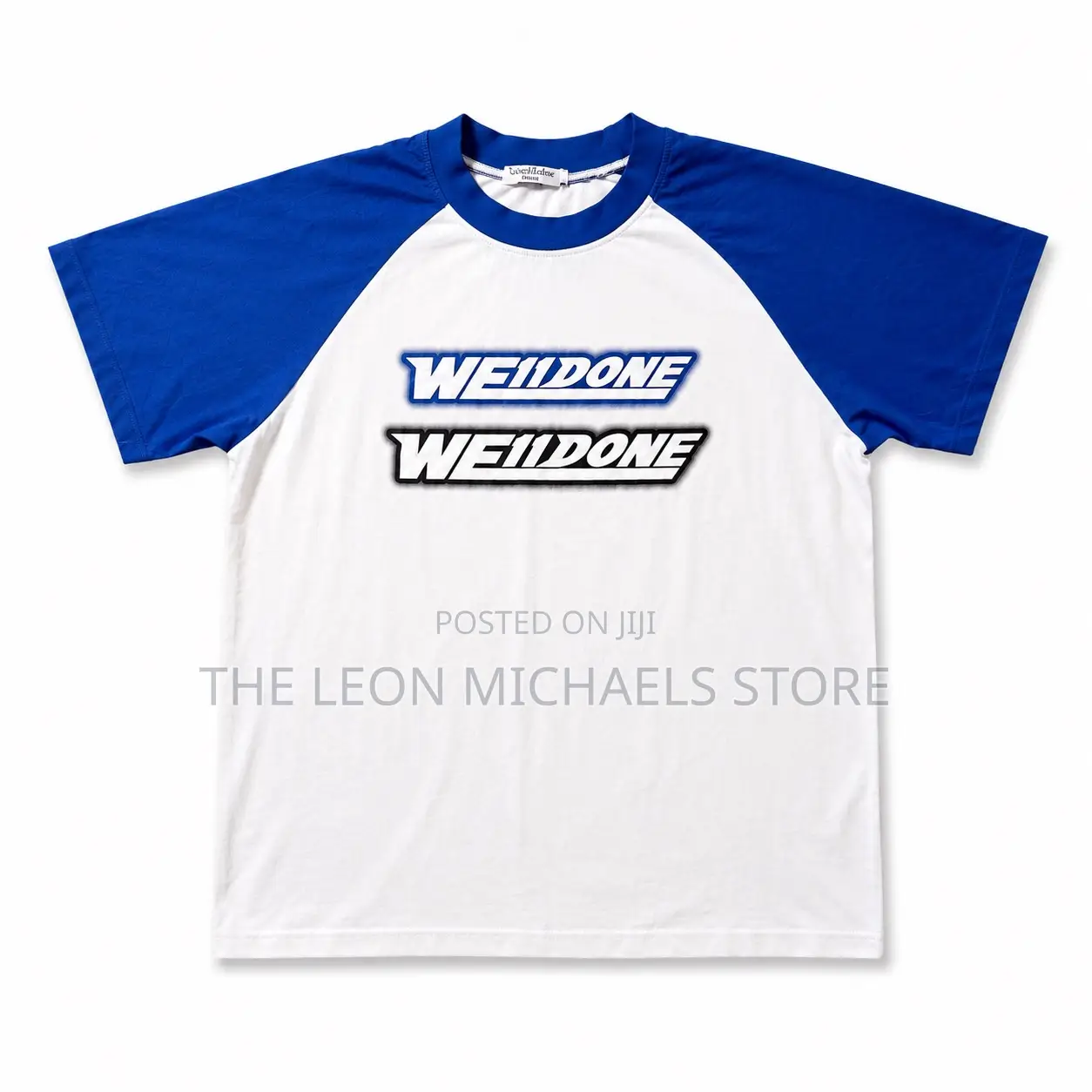 WE11DONE Blue White Raglan T-Shirt – Premium Quality